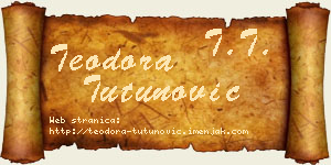Teodora Tutunović vizit kartica
